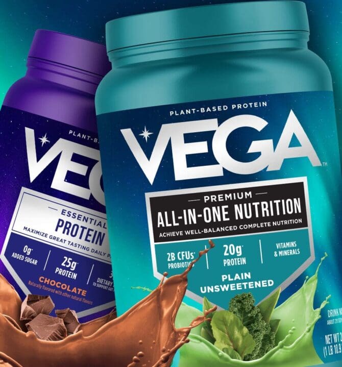 Vega plant-based nutrition portfolio redesigned by SmashBrand, the packaging design agency.