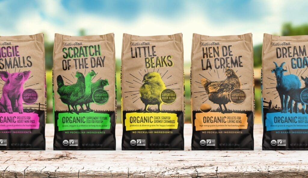 Packaging Design Case Studies: Kreamer Feeds sub-brand Feather & Tail packaging