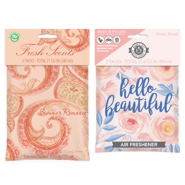 Fresh Scents Packaging Design: Sachets before consumer-validated redesign.