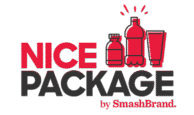 Red and white illustration by Smash Brand that reads "Nice Package".