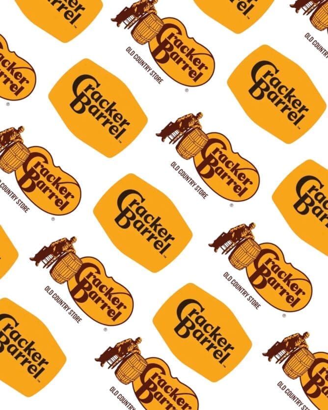 A visual representation of Cracker Barrel logo redesign that led to massive disruption in brand trust and consumer affection.