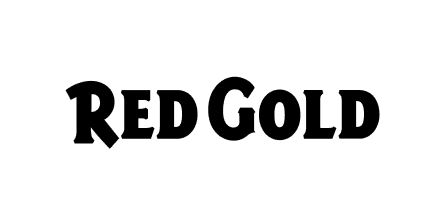 Logo reading RED GOLD in bold black letters on a green background.
