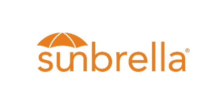 Sunbrella logo with an orange umbrella above the word Sunbrella.