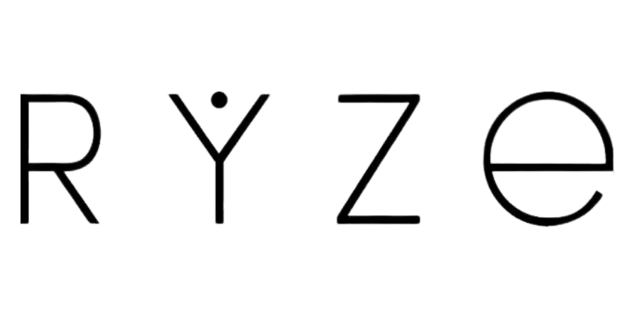 RYZE logo in black on a green background, a stylized wordmark.