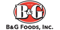 B&G Foods, Inc. logo: red oval badge with bold white 'B&G' initials and 'Since 1889' text above them