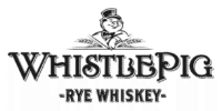 WhistlePig Rye Whiskey logo with a pig wearing a hat above barley, and the bold word WHISTLEPIG with -RYE WHISKEY- underneath.